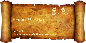 Erdős Ulrika névjegykártya